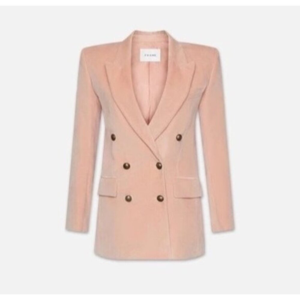 FRAME DOUBLE BREASTED blush SLIM BLAZER SIZE 4